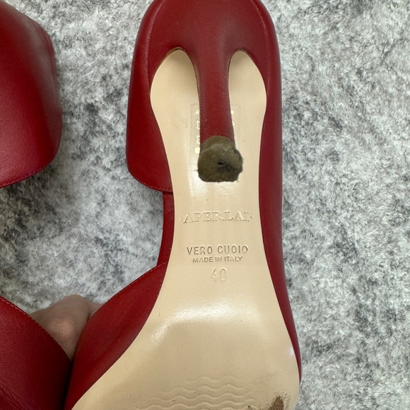 Aperlai Red Suede High Heel Shoes with Cutout Detail Size 40 - Picture 6 of 12